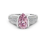 Silver Fancy Pink Pear Cut Cut Diamond Channel Set Pave Band with Tension Prong Setting_6