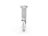 Silver Fancy Pink Pear Cut Cut Diamond Channel Set Pave Band with Tension Prong Setting_8