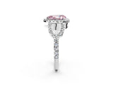 Silver Fancy Pink Pear Cut Cut Diamond Halo Engagement Ring with Open Split Pavé Band_14