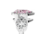 Silver Fancy Pink Pear Cut Cut Halo Diamond Infinity Band with Four-Prong Setting_11