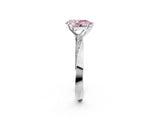 Silver Fancy Pink Pear Cut Diamond Engagement Ring with Side Stone Accents and Four-Prong Setting_14