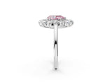 Silver Fancy Pink Pear Cut Diamond Floral Double Halo Engagement Ring with Prong Setting_50