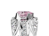 Silver Fancy Pink Pear Cut Diamond Pave Art Deco Split Shank Ring with Four-Prong Setting_11