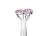Silver Fancy Pink Pear Cut Diamond Solitaire Engagement Ring with Cathedral Setting and Four-Prong Mount_11