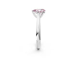 Silver Fancy Pink Pear Cut Diamond Solitaire Engagement Ring with Cathedral Setting and Four-Prong Mount_8