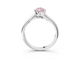 Silver Fancy Pink Pear Cut Diamond Solitaire Engagement Ring with Classic Band and Four-Prong Setting_15