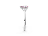 Silver Fancy Pink Pear Cut Solitaire Diamond Ring with Six-Prong Setting and Classic Band_27