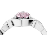 Silver Fancy Pink Pear Cut Solitaire Intertwined Band Prong Setting Ring_10