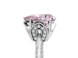 Silver Fancy Pink Pear Cut Solitaire Split Shank Pave Diamond Engagement Ring with Four-Prong Setting_11