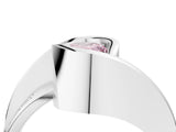 Silver Fancy Pink Pear Cut Solitaire Tension-Set Diamond Split Shank Ring_10