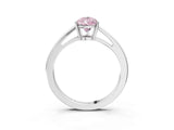 Silver Fancy Pink Pear  Solitaire Diamond Ring with Split Shank and Four-Prong Setting_15