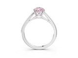 Silver Fancy Pink Pear  Solitaire Engagement Ring with Four-Prong Setting and Classic Band 5