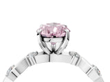 Silver Fancy Pink Pear  Solitaire Twisted Band with Prong Setting 4