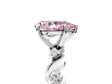 Silver Fancy Pink Pear  Solitaire Twisted Band with Prong Setting 5