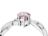 Silver Fancy Pink Pear  Solitaire Twisted Pave Diamond Ring with Four-Prong Setting_4