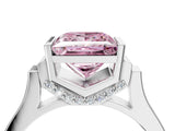 Silver Fancy Pink Princess Cut Brilliant Solitaire Diamond Ring with Channel Set Band and Bar Prong Setting_10