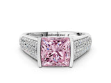 Silver Fancy Pink Princess Cut Cut Diamond Channel Set Pave Band with Tension Prong Setting_6