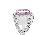 Silver Fancy Pink Princess Cut Cut Diamond Halo Engagement Ring with Open Split Pavé Band_11