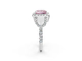 Silver Fancy Pink Princess Cut Cut Diamond Halo Engagement Ring with Open Split Pavé Band_8