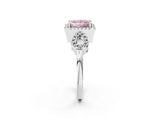 Silver Fancy Pink Princess Cut Cut Halo Diamond Infinity Band with Four-Prong Setting_8