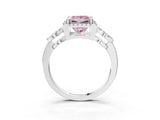 Silver Fancy Pink Princess Cut Cut Halo Diamond Infinity Band with Four-Prong Setting_9