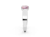 Silver Fancy Pink Princess Cut Diamond Channel Set Solitaire Ring with Four-Prong Setting_104