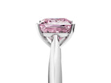 Silver Fancy Pink Princess Cut Diamond Solitaire Engagement Ring with Cathedral Setting and Four-Prong Mount_5