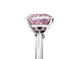 Silver Fancy Pink Princess Cut Diamond Solitaire Engagement Ring with Classic Band and Four-Prong Setting_29