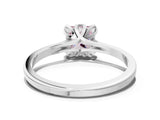 Silver Fancy Pink Princess Cut Diamond Solitaire Ring with Flower Prong Setting and Classic Band_3