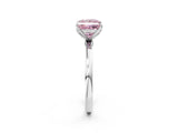Silver Fancy Pink Princess Cut Diamond Solitaire Ring with Thin Band and Prong Setting_2