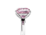 Silver Fancy Pink Princess Cut Diamond Solitaire Ring with Thin Band and Prong Setting_5