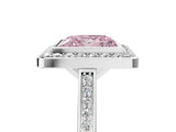 Silver Fancy Pink Princess Cut Halo Bezel Diamond Pave Band Ring_11