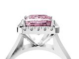 Silver Fancy Pink Princess  Cut Halo Solitaire Engagement Ring with Square Band and Four-Prong Setting_28