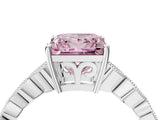 Silver Fancy Pink Princess Cut Solitaire Diamond Ring with Infinity Twist Band and Four-Prong Setting_10