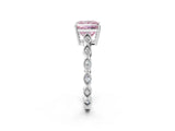 Silver Fancy Pink Princess Cut Solitaire Diamond Ring with Infinity Twist Band and Four-Prong Setting_8