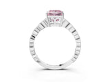 Silver Fancy Pink Princess Cut Solitaire Diamond Ring with Infinity Twist Band and Four-Prong Setting_9