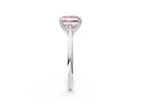 Silver Fancy Pink Princess Cut Solitaire Diamond Ring with Six-Prong Setting and Classic Band_22