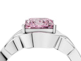 Silver Fancy Pink Princess Cut Solitaire Intertwined Band Prong Setting Ring_10