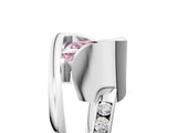 Silver Fancy Pink Princess Cut Solitaire Tension-Set Diamond Split Shank Ring_11
