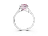 Silver Fancy Pink Princess  Solitaire Diamond Ring with Four-Prong Setting and Tapered Band 4
