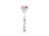 Silver Fancy Pink Princess  Solitaire Diamond Ring with Split Shank and Four-Prong Setting_14