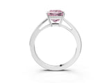 Silver Fancy Pink Princess  Solitaire Diamond Ring with Split Shank and Four-Prong Setting_15