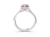 Silver Fancy Pink Princess  Solitaire Engagement Ring with Six-Prong Setting and Classic Band 5