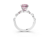 Silver Fancy Pink Princess  Solitaire Twisted Band with Prong Setting 4