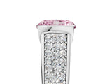Silver Fancy Pink Radiant Cut Cut Diamond Channel Set Pave Band with Tension Prong Setting_11