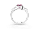 Silver Fancy Pink Radiant Cut Cut Halo Diamond Infinity Band with Four-Prong Setting_9