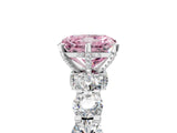 Silver Fancy Pink Radiant Cut Diamond Side Stone Engagement Ring with Four-Prong Setting_17