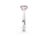 Silver Fancy Pink Radiant Cut Diamond Solitaire Engagement Ring with Cathedral Setting and Four-Prong Mount_20