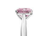 Silver Fancy Pink Radiant Cut Diamond Solitaire Engagement Ring with Cathedral Setting and Four-Prong Mount_23
