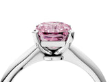 Silver Fancy Pink Radiant Cut Diamond Solitaire Engagement Ring with Classic Band and Four-Prong Setting_16
